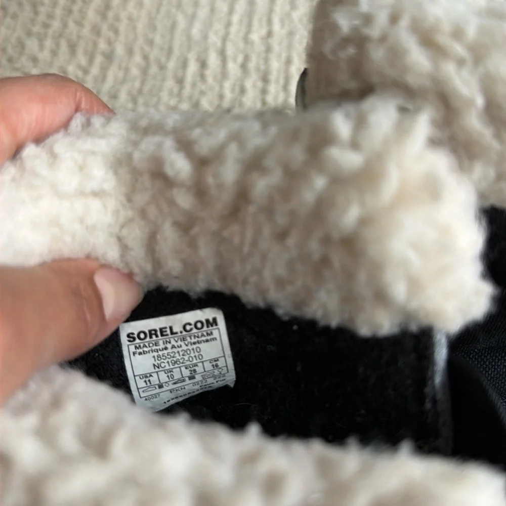 Sorel Kids Black White Winter Snow Boots
